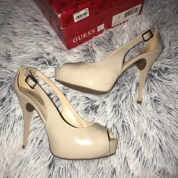 guess beige heels